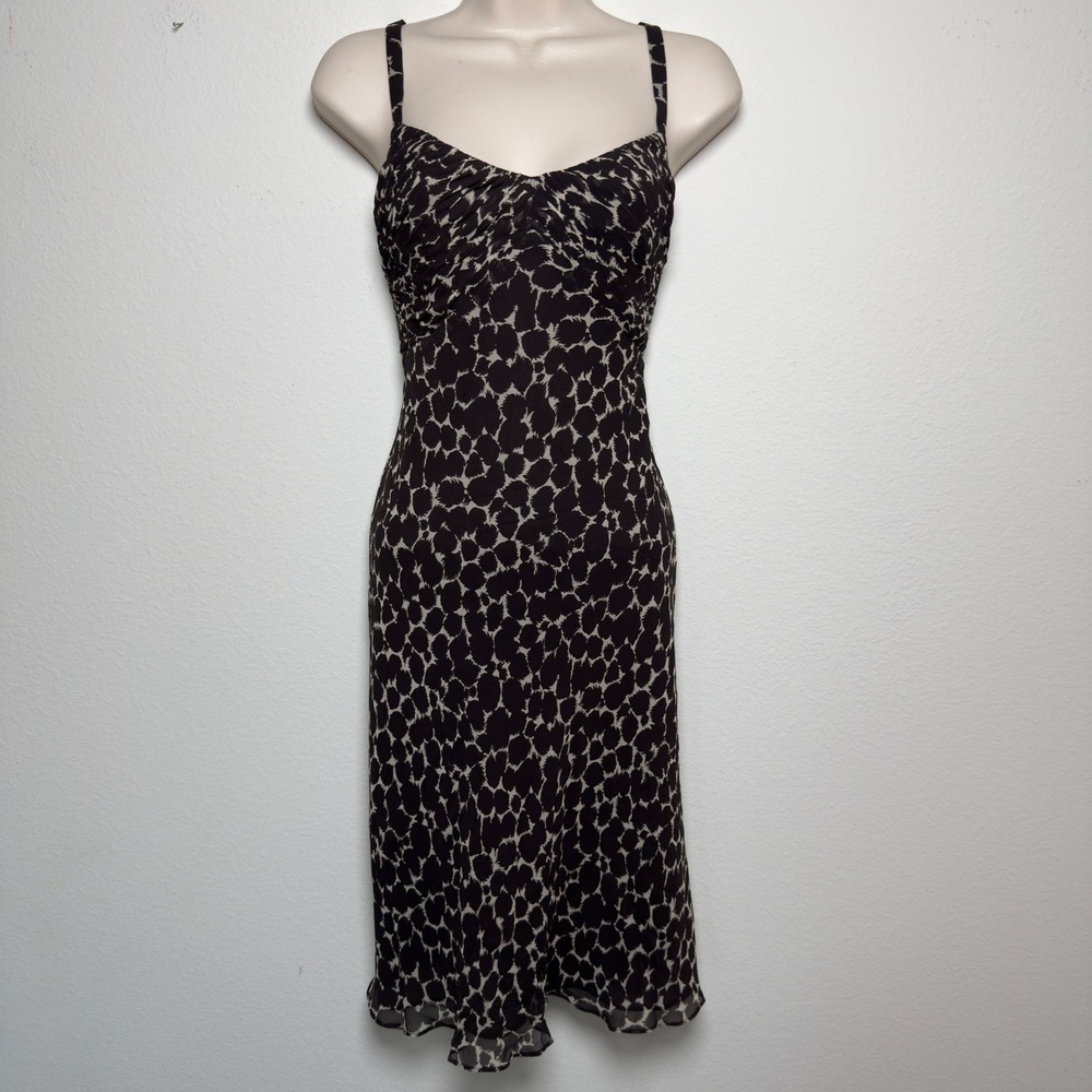 VTG 90s Women 100% SILK Fairy Babydoll Mini Dress 6 Whimsigoth Brown Indie